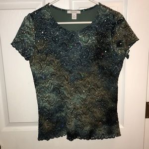 Pretty lace & rhinestone top